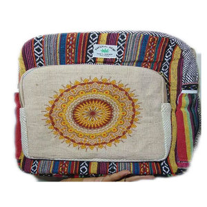 Polyester Reusable Handloom Fabric <b>Laptop</b> <b>Backpack</b> Digital Print Geometric Design Eco Friendly Multi-functional Unisex Arcuate - Product Image 3