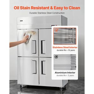 Congelatore Commerciale in Acciaio Inox, Larghezza 31,89 Pollici, 31,4 Piedi Cubi, Scongelamento Automatico, Congelatore Verticale a Quattro Porte, 6a Generazione - Product Image 6