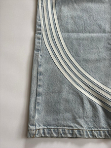 Jean vintage personnalisé pour homme, style hip-hop, délavé, coupe droite ample, jambe large, en denim, pour l'été, décontracté - Product Image 6
