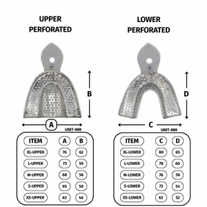 Lot de 10 porte-empreintes dentaires perforés en métal, kit d'instruments de dentisterie en acier inoxydable pour cas d'œdentineuse - Product Image 3