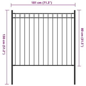 Valla de Acero Negra para Jardín de 5.9 pies x 2.6 pies, Producto de Estructuras de Acero - Product Image 4
