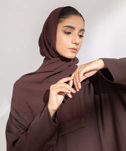 Solid Brown Long Sleeve Islamic <b>Abaya</b> for <b>Women</b> Custom Logo Plus Size Floor Length Spring Adult Muslim Hijab Clothing - Product Image 5