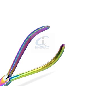 Pince orthodontique à revêtement arc-en-ciel, instrument de pliage de fil de type bec d'oiseau, outil chirurgical manuel certifié CE Classe I - Product Image 5