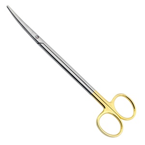 Tijeras Quirúrgicas Curvas para Amígdalas de 15 cm, Acabado Dorado, Insertos de Carburo de Tungsteno, Punta Roma, Construcción de Acero Inoxidable Pasivado - Product Image 1