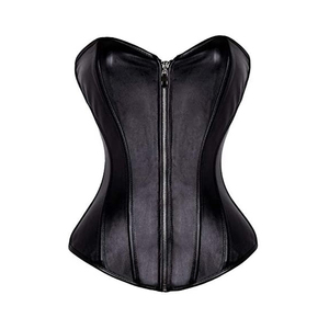 Women PU Leather Corset Firm <b>Control</b> Shapewear <b>Tummy</b> <b>Control</b> Button Front Design Adult Daily Wear - Product Image 3