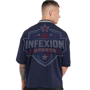 Men's <b>Navy</b> <b>Blue</b> Short Sleeve <b>Polo</b> <b>Shirt</b> Solid Color Casual Style Breathable Cotton Oxford Fabric Regular Fit - Product Image 4