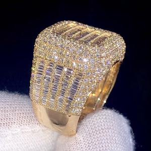 Direct Factory Supply Geometric <b>Cocktail</b> <b>Ring</b> 18K <b>Gold</b> Plated Micro Pave Cubic Zirconia Unisex Party Jewelry Glam Style - Product Image 2