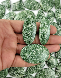 Radha Arts Natural Green Dot <b>Jade</b> Loose Gemstone High Quality Polished Cabochon Wholesale Genuine Stone Jewelry - Product Image 6