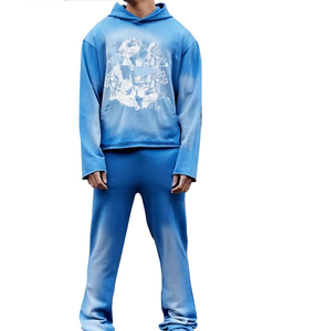 Conjunto de Chándal Personalizado con Bordado, Pantalones Jogger Anchos y Acampanados, de Felpa de Algodón Grueso y Resistente, con Estampado Transpirable - Product Image 1