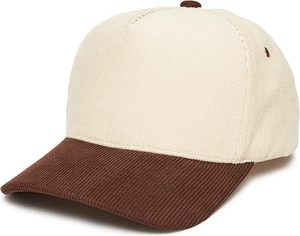 Casquette de baseball en velours côtelé unisexe, couleur unie, ajustement réglable, 6 panneaux, usage décontracté, toutes saisons, marron crème, visière - Product Image 2