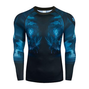 New Style <b>Men</b> Rash Guard Full Sleeve <b>Compression</b> Gym <b>Shirt</b> High Quality Breathable Spandex Polyester Custom Rash Guard Adults - Product Image 1