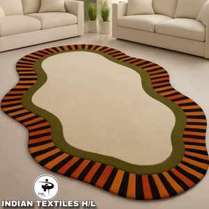 Best Quality 100% Wool <b>Hand</b> <b>Tufted</b> Carpet <b>Rug</b> Abstract Pattern with Latex Backing for Hotels For INDIAN TEXTILES H/L - Product Image 1