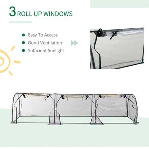 Portable 11.5 X3 X2.5 Tunneled Greenhouse with PVC Cover and Zippered Doors UV Water Protection Clear for <b>Agricultural</b> Use - Product Image 4