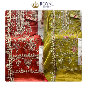 Proveedor Mundial de Ropa de Diseñador, Colección de Vestidos de Novia de Chifón con Bordado a Mano, Traje Pakistaní - Product Image 3
