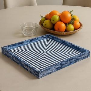 Bandeja Feng Shui de Lujo Hecha a Mano con Incrustaciones de Hueso Ecológicas, Diseño Decorativo Elegante, Calidad Premium para Servir en el Hogar y la Cocina - Product Image 2