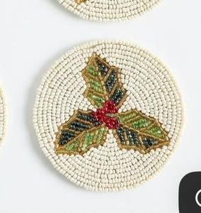 Elegant Handcrafted Embroidery <b>Beaded</b> <b>Coaster</b> with Intricate Floral Design for Stylish Table Décor - Product Image 3