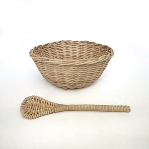 Lovely miniature rattan <b>kitchen</b> <b>toys</b> for kids top selling woven play cooking <b>set</b> kid cookware - Product Image 6