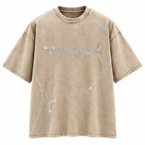 เสื้อยืดแขนสั้นทรงปกติสำหรับผู้ชาย พิมพ์ลายตัวอักษรด้วยเพชรด้านหน้า พิมพ์ลายดิจิทัล สปอร์ต คอกลม ผ้าฝ้ายเจอร์ซีย์ ระบายอากาศได้ดี - Product Image 3