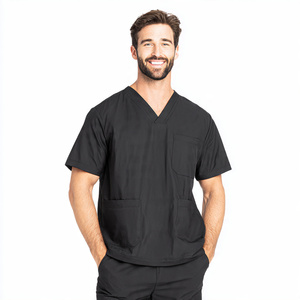 Chaleco de Peluquería Canina Impermeable con Doble Bolsillo, Cuello en V, Color Negro, Ropa de Trabajo para Peluquería Canina - Product Image 2