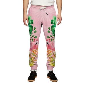 Men's Pink Flamingo Print Sweatpants <b>Elastic</b> <b>Waist</b> Drawstring Casual Joggers Lightweight Polyester Sublimation Printed Summer - Product Image 1
