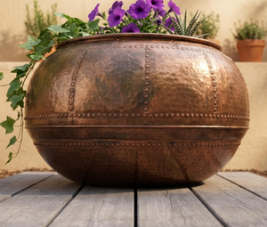 Handmade <b>Copper</b> Tabletop <b>Vase</b> Rustic Design For Home Garden Decor hotel exterior metal planter vendor heritage style metal - Product Image 4