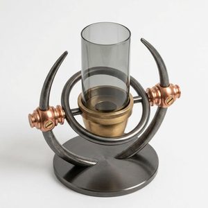 Handmade 32 cm <b>Brass</b> Glass Hurricane <b>Lantern</b> with Gimbal Deck Gunmetal Copper Finish for Home Decor & Hotel Use - Product Image 3