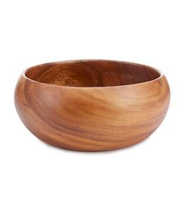 Tazón Redondo de Madera Estilo Americano para Ensaladas, Sopas, Verduras y Frutas, Tazón de Madera para Servir en el Hogar, Vajilla de Cocina, Tazón para Uso en Restaurantes - Product Image 1