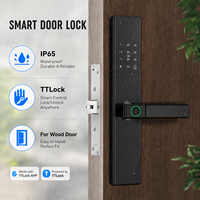 Serrure de porte intelligente WiFi TTLock avec caméra, empreinte digitale, étanche IP65, contrôle par application, acier inoxydable/aluminium/bois, K2