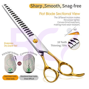 Service OEM ODM de qualité supérieure, nouvelle arrivée, ciseaux à cheveux tendance pour la création de styles, avec dents affûtées pour un mélange de cheveux lisse. - Product Image 4