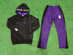 Vêtements d'entraînement et de jogging à capuche pour l'hiver, ensembles de survêtements deux pièces pour hommes, haute qualité, 100% coton, légers - Product Image 2