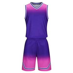 Hot Selling Customized Logo <b>Printing</b> Sports Wear Top Quality Polyester <b>Material</b> Basketball Uniform In Different Colors - Product Image 1