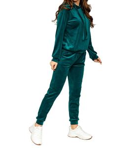 Conjunto de otoño de 2 piezas, top corto de terciopelo rosa, sudadera con capucha y pantalones de chándal para mujer. - Product Image 6