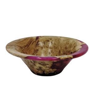 Bol de service en résine rose à grain de chêne, fait à la main, poli, écologique, d'origine indienne, vaisselle décorative pour la cuisine, fête - Product Image 1