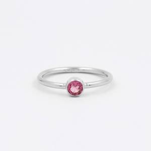 Bague en argent sterling 925 faite à la main pour femme, avec pierre précieuse naturelle tourmaline rose, pierre de naissance d'octobre, pour fiançailles et Noël - Product Image 4