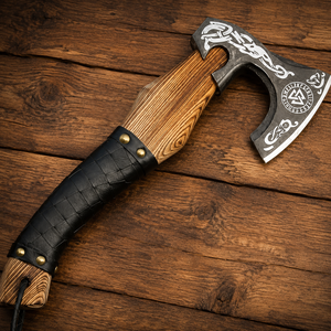 Hache Tomahawk SAZ ENTERPRISES à dos plat en acier au carbone forgé à la main, 19 pouces, manche en bois de frêne pleine longueur, pour l'extérieur, qualité DIY - Product Image 3