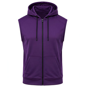 Haut de sport sans manches pour homme avec poche kangourou et cordon de serrage, personnalisable, vente en gros à prix abordable - Product Image 1