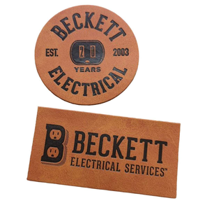 Embossed Leather Badge <b>Patches</b> Custom Logo 3D Raised Clothing Accessories OEM Supplier - Product Image 3