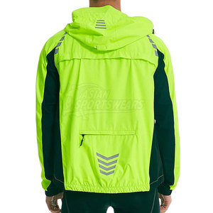 Chaqueta de Lona Acolchada Impermeable y Cortavientos Ecológica de Color Verde Neón para Hombre con Cierre de Cremallera, Ropa Deportiva de Invierno para Exteriores - Product Image 5