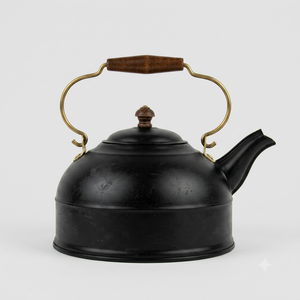 Black Metal <b>Tea</b> Kettle With Lid And Handle Minimalist Design For Kitchen Dining Table Use Handmade Teapot On Sale - Product Image 5