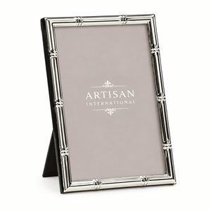 Cadre photo de luxe en bambou argenté, support d'image moderne en métal pour table, cadre élégant de style Chinoiserie, vente en gros d'usine - Product Image 1