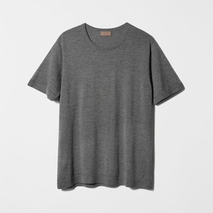Crew Neck Short Sleeve Cashmere <b>Wool</b> t <b>Shirt</b> T-<b>shirt</b> for Men - Product Image 2