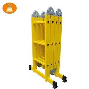 High Quality Wholesale Industrial Safety Platform Ladder Aluminum Alloy <b>Foldable</b> Extension Ladder with Guard Rails Portable Heav - Product Image 5