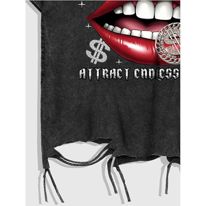 Men's Graphic Tees Y2k <b>Tops</b> Hip Hop Lip Goth Ripped Short Sleeve T-Shirts <b>Grunge</b> <b>Top</b> - Product Image 5