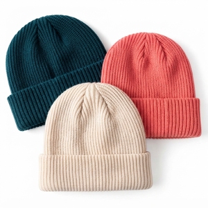 Custom Rib Knit Cuffed Beanie <b>Winter</b> Warm Acrylic <b>Hat</b> OEM ODM Logo Embroidery Folded Cuff Skull Cap Adjustable Casual for <b>Men</b> - Product Image 4