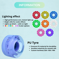 Roues lumineuses LED personnalisables ZiLon, durables, imperméables, respirantes, légères, en PP, 24 mm, rebond élevé, dureté 85A, pour adultes
