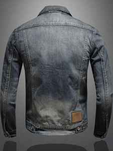 Fashion Men Denim Jacket Down Jacket Mens Plus Size Polyester Outerwear Factory Custom New Canvas Fabric Stand Casual - Product Image 3