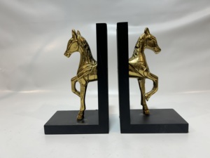 Luxury Horse Head Metal Bookends | Artistic Equestrian <b>Book</b> <b>Holder</b> <b>Stand</b> for Bookshelf, Home Office, Study Table, Library - Product Image 4