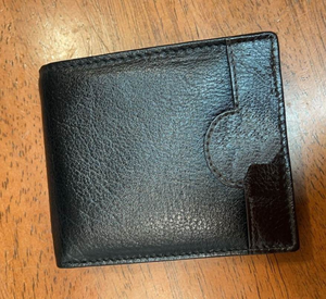 Nueva Cartera Delgada para Hombre, de Cuero de Grano Completo, Color Negro, Cierre Plegable, Diseño Minimalista, Corta, para Tarjetas de Crédito, Uso Diario - Product Image 1