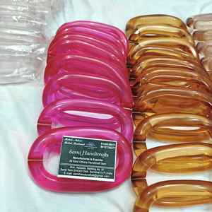 โซ่เรซิ่นสีชมพูและสีน้ำตาลหลากสีใส สำหรับตกแต่งผนัง งาน DIY ฉากกั้นห้อง และอุปกรณ์ตกแต่งม่าน - Product Image 1