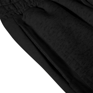 Pantalon de jogging décontracté pour homme, noir, coupe large, taille élastique avec cordon de serrage, mi-lourd, tricoté, teint uni, pour l'automne - Product Image 3